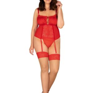 Okouzlující punčochy Blossmina stockings - Obsessive 6XL/7XL Červená