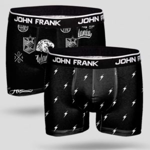 Pánské boxerky John Frank JF2BMC08 2PACK M Černá
