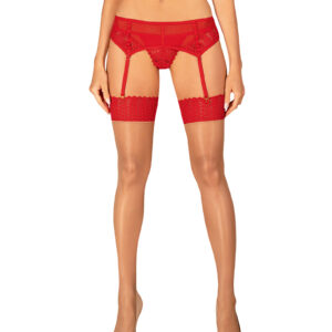 Sexy punčochy Ingridia stockings - Obsessive XL/2XL Červená