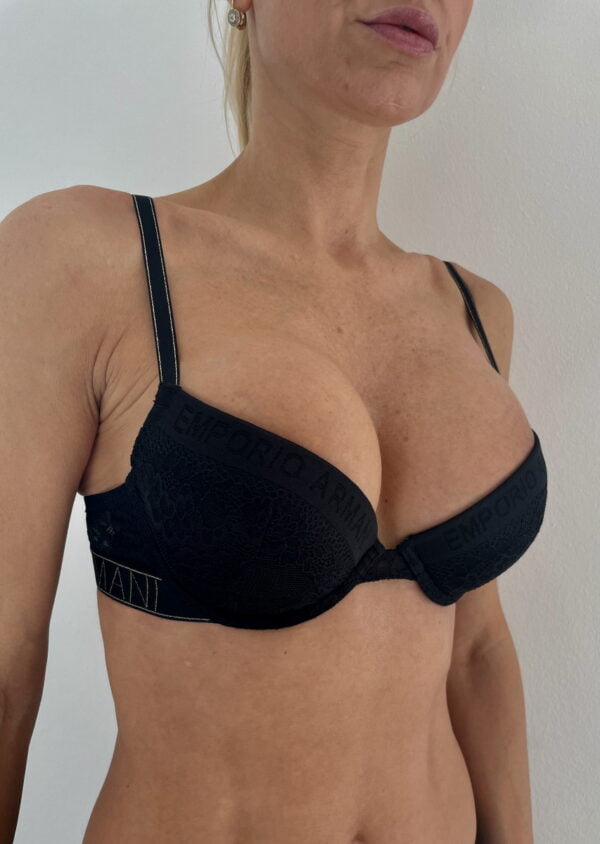 Dámská push-up podprsenka Emporio Armani 164394 CHRISTMAS LACE BLACK