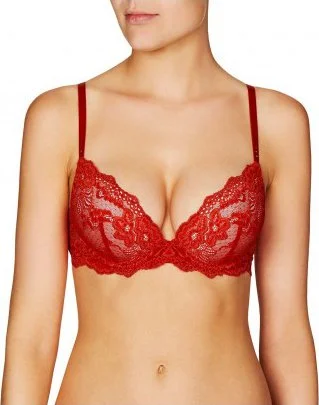 Dámská push-up podprsenka Pleasure State My Fit Lace Plunge P86-4053F malinová