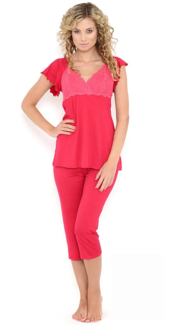 Dámské kapri pyžamo Follia Camilla Viola lososová