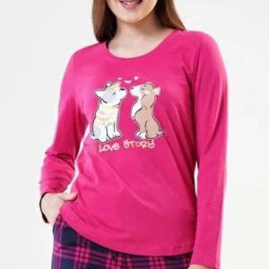 Dámské pyžamo dlouhé Vienetta Secret Love story