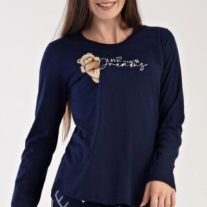 Dámské pyžamo dlouhé Vienetta Secret Méďa