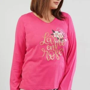 Dámské pyžamo dlouhé Vienetta Secret Rose