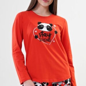 Dámské pyžamo dlouhé Vienetta Secret Stay strong