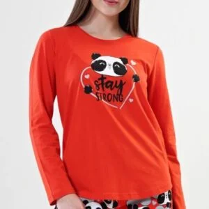 Dámské pyžamo dlouhé Vienetta Secret Stay strong