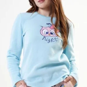 Dámské teplé pyžamo dlouhé Vienetta Secret Sovička