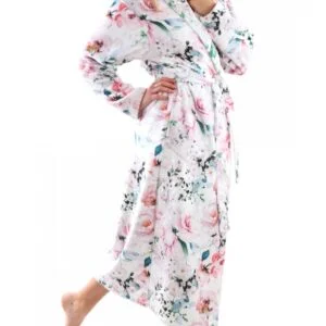 Dámský župan Vestis Fiora 2126 0015 růžové květy