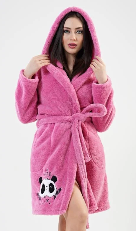 Dámský župan krátký s kapucí Vienetta Secret Panda