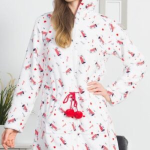 Dámský župan krátký s kapucí na zip Vienetta Secret Jezevčík