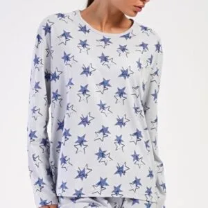 Dámské pyžamo dlouhé Vienetta Secret Stars