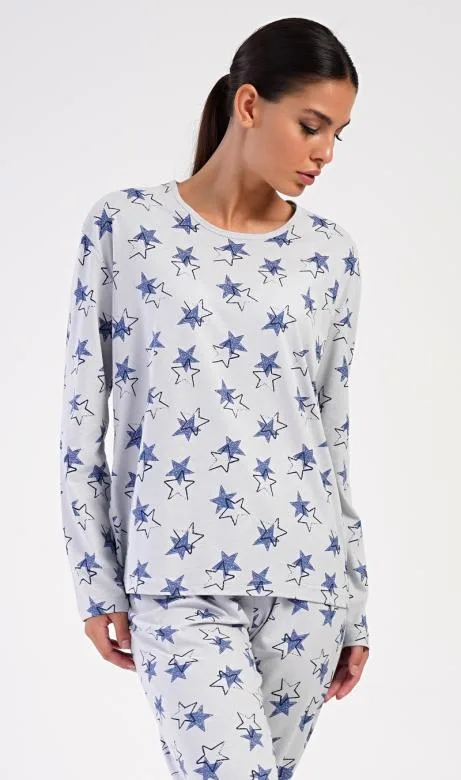 Dámské pyžamo dlouhé Vienetta Secret Stars