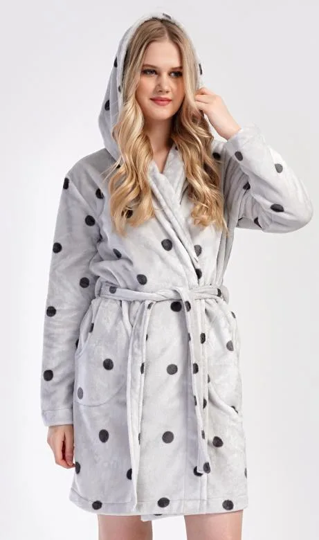 Dámský župan krátký s kapucí Vienetta Secret Puntík
