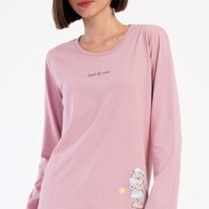 Dámské pyžamo dlouhé Vienetta Secret Méďa s polštářem