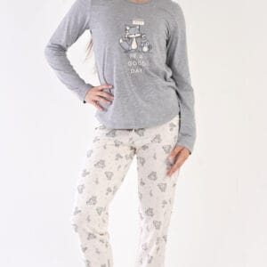 Dámské pyžamo Vienetta Secret Forest party šedé