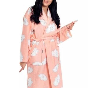 Dámský župan 20692 broskev/mráčky SPACE