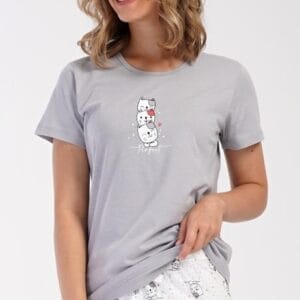 Dámské pyžamo kapri Vienetta Secret Koťata