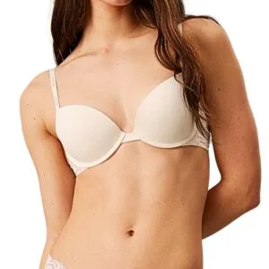 Dámská push-up podprsenka Calvin Klein QF7578 šampáňo