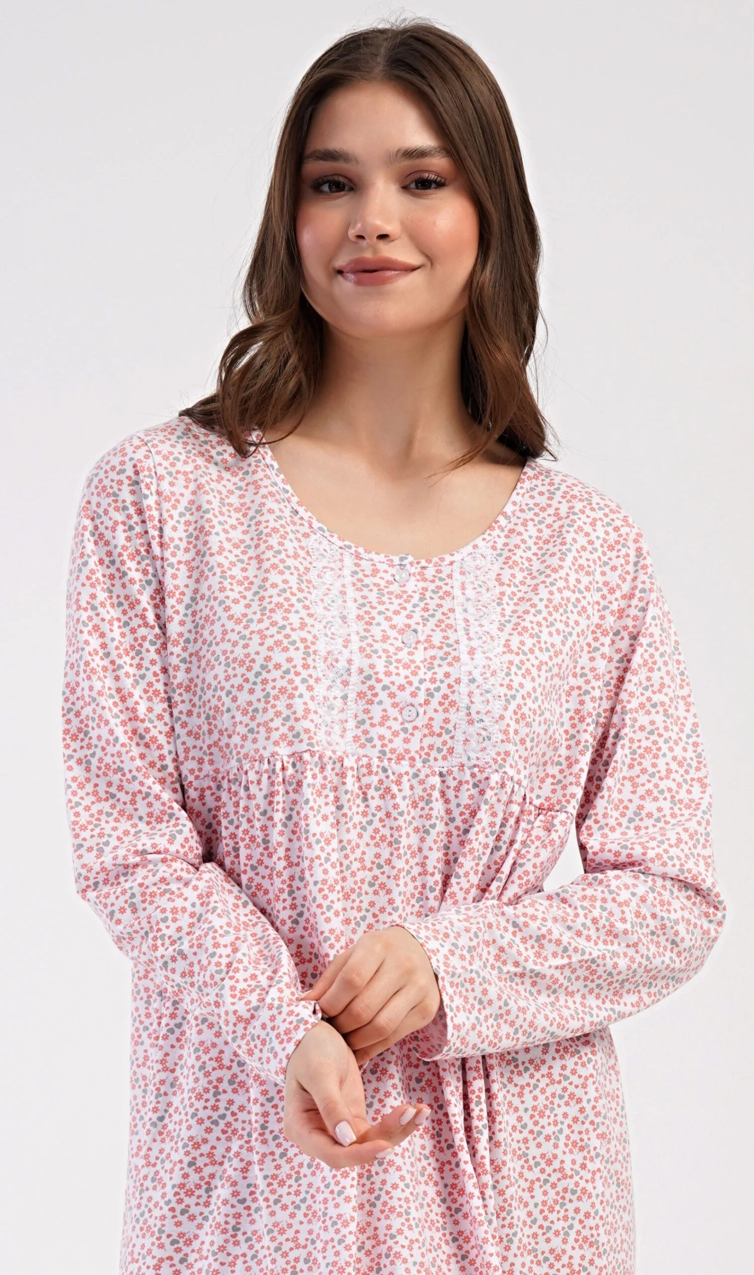 Dámská noční košile s dlouhým rukávem Vienetta Secret Julie