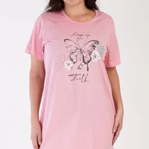 Dámská noční košile s krátkým rukávem Vienetta Secret Motýl