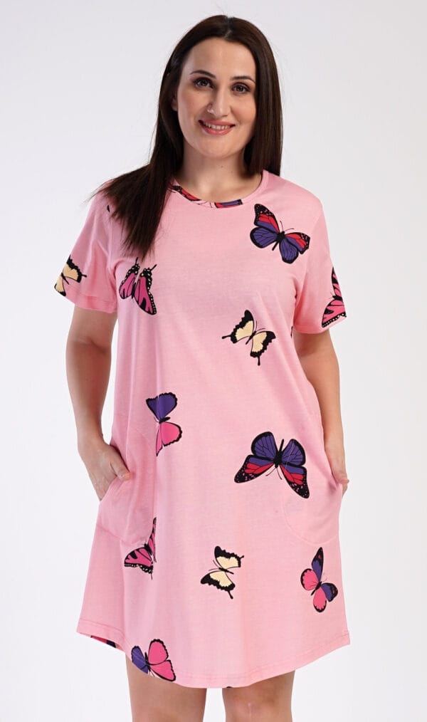 Dámské domácí šaty s krátkým rukávem Vienetta Secret Butterfly