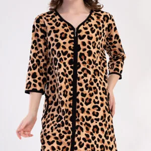 Dámské domácí šaty s tříčtvrtečním rukávem Vienetta Secret Leopard