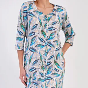 Dámské domácí šaty s tříčtvrtečním rukávem Vienetta Secret Listy