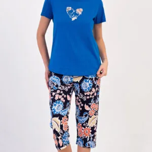 Dámské pyžamo kapri Vienetta Secret Květy
