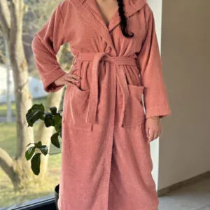 Dámský župan dlouhý s kapucí Vienetta Secret Broskev