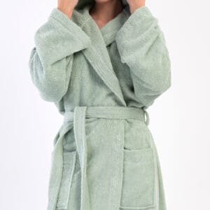 Dámský župan dlouhý s kapucí Vienetta Secret Máta