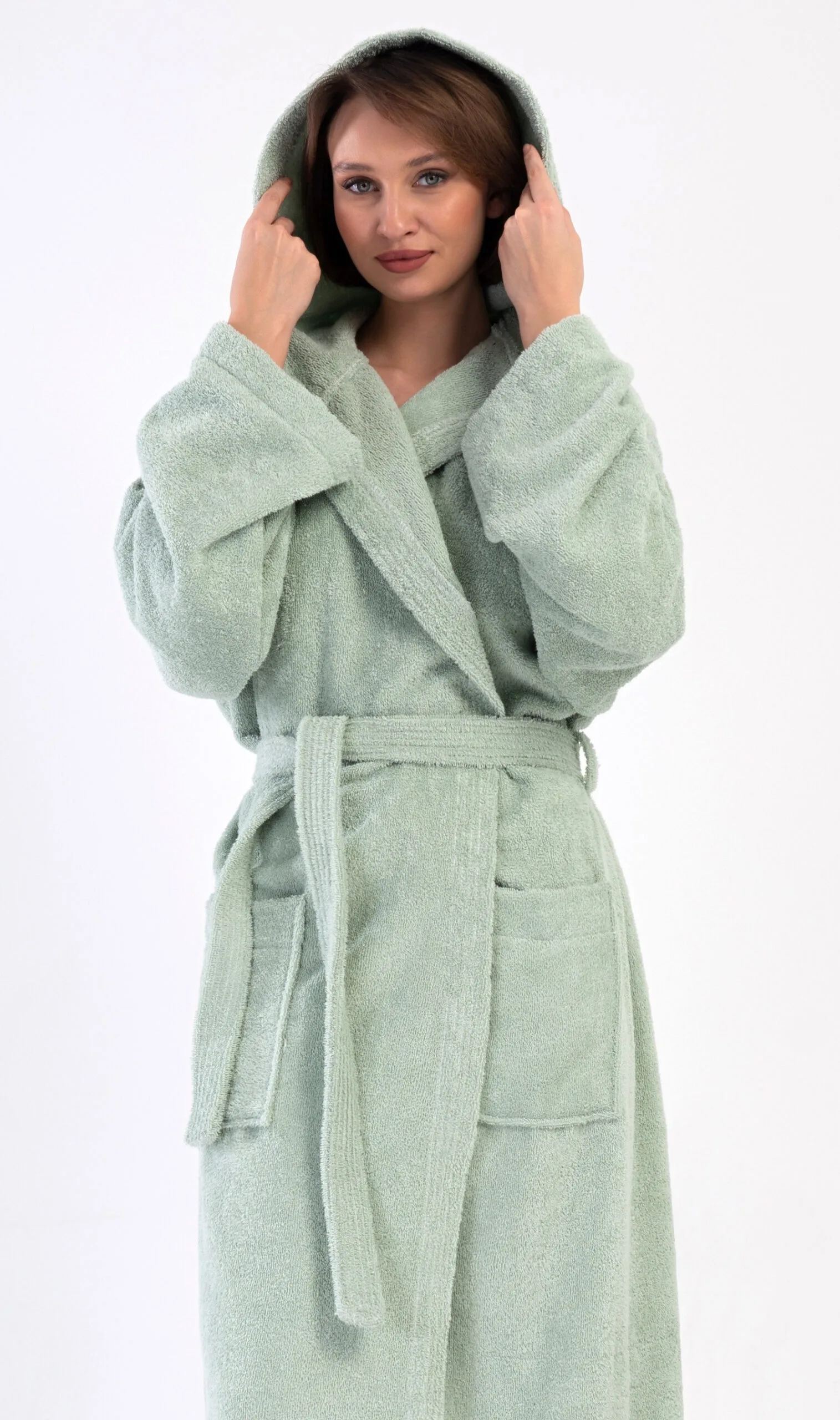 Dámský župan dlouhý s kapucí Vienetta Secret Máta