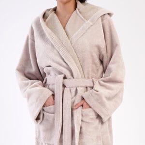 Dámský župan dlouhý s kapucí Vienetta Secret Pláž