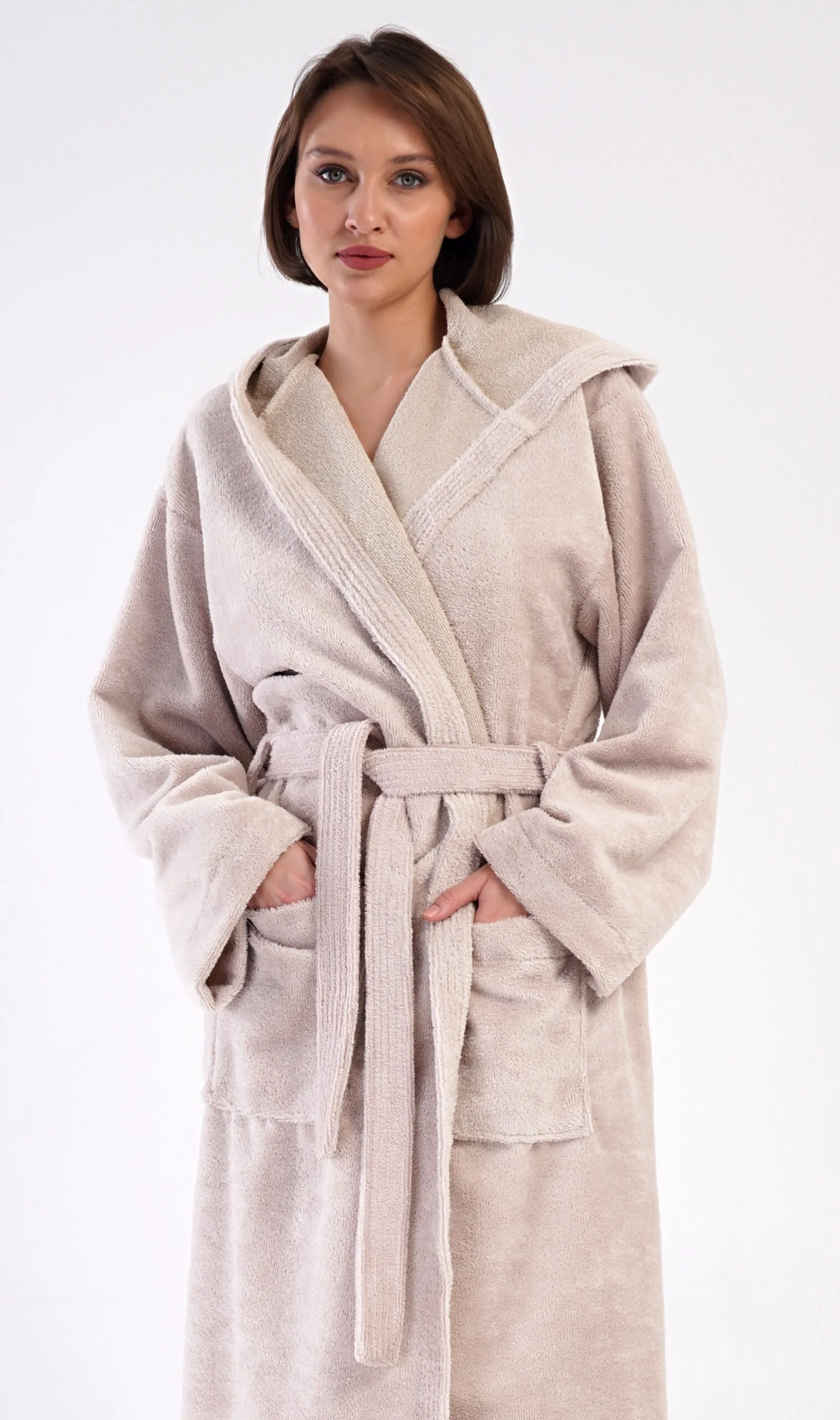 Dámský župan dlouhý s kapucí Vienetta Secret Pláž