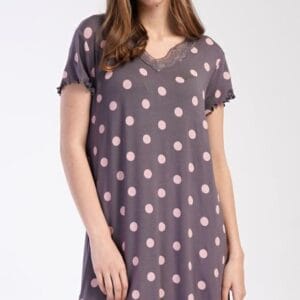 Dámská viskózová noční košile Vienetta Secret Puntíky