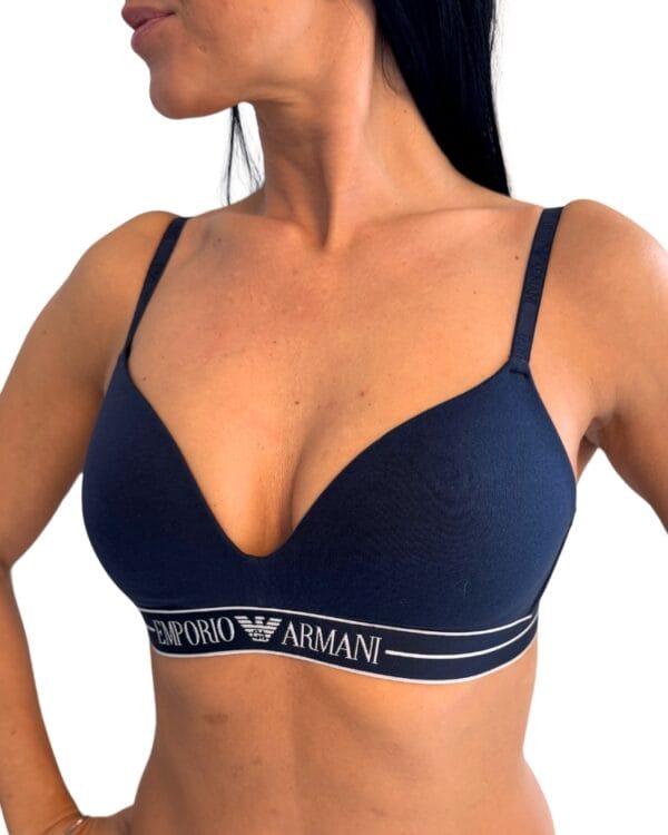 Dámská bezkosticová podprsenka Emporio Armani EW000442 AF10881 modrá