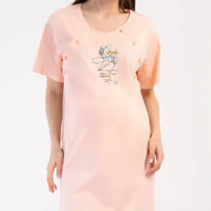 Dámská noční košile mateřská Vienetta Secret Čáp s kloboukem