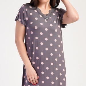Dámská noční košile s krátkým rukávem Vienetta Secret Puntík