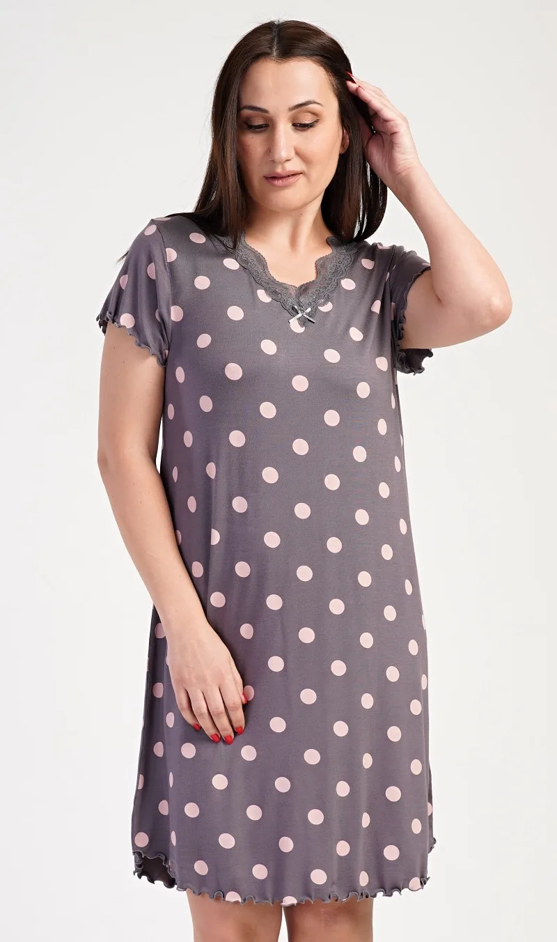 Dámská noční košile s krátkým rukávem Vienetta Secret Puntík