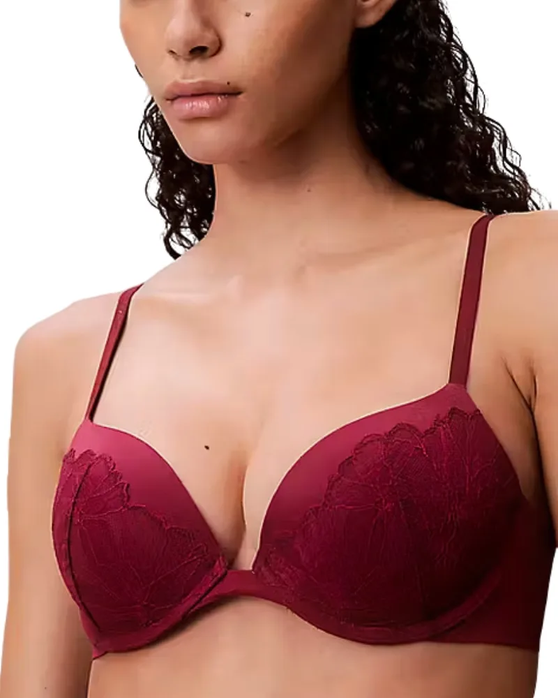 Dámská push-up podprsenka Calvin Klein QF8442E vínová