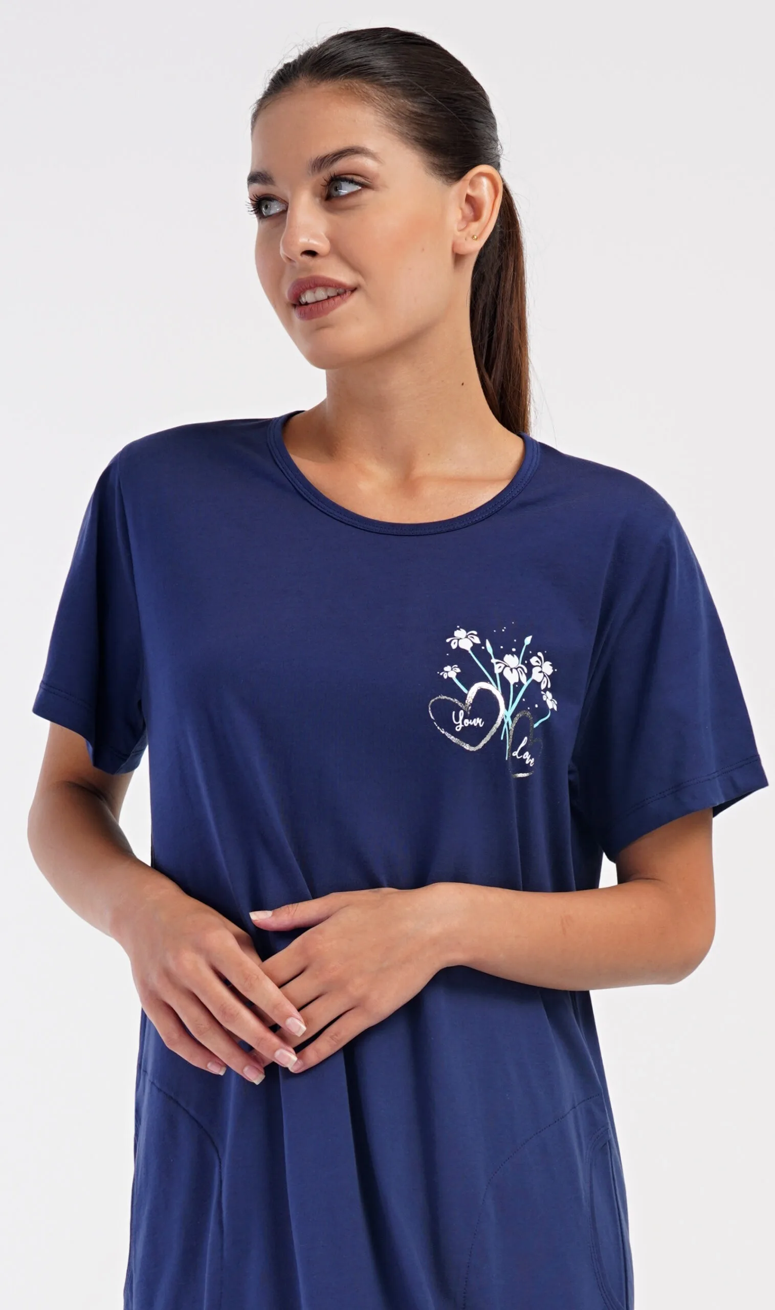 Dámské domácí šaty s krátkým rukávem Vienetta Secret Janette