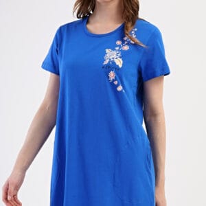 Dámské domácí šaty s krátkým rukávem Vienetta Secret Květy