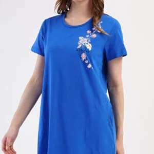 Dámské domácí šaty s krátkým rukávem Vienetta Secret Květy