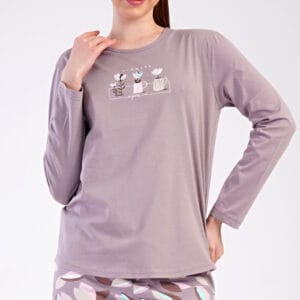 Dámské pyžamo dlouhé Vienetta Secret Karla