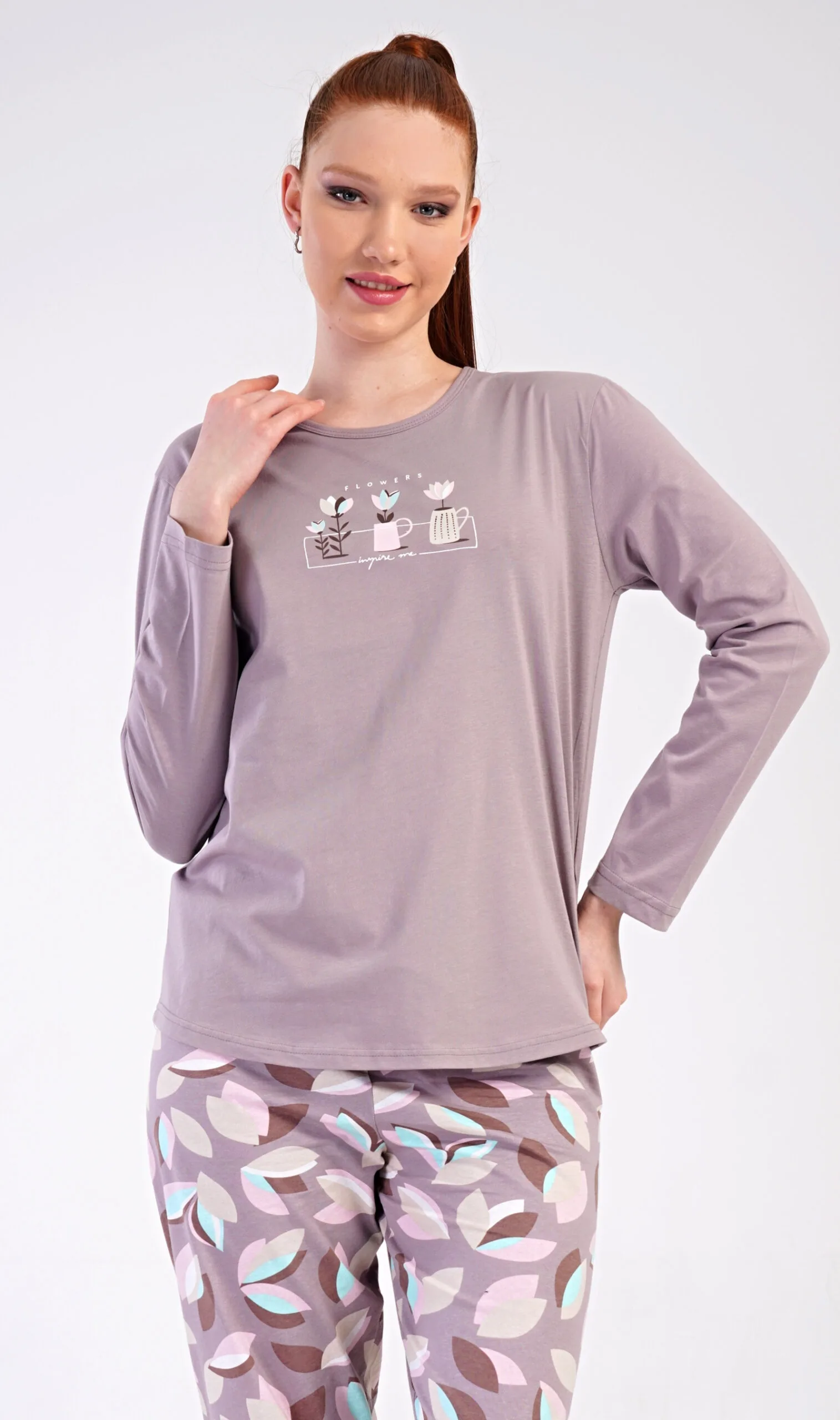 Dámské pyžamo dlouhé Vienetta Secret Karla