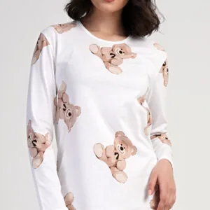 Dámské pyžamo dlouhé Vienetta Secret Teddy bear