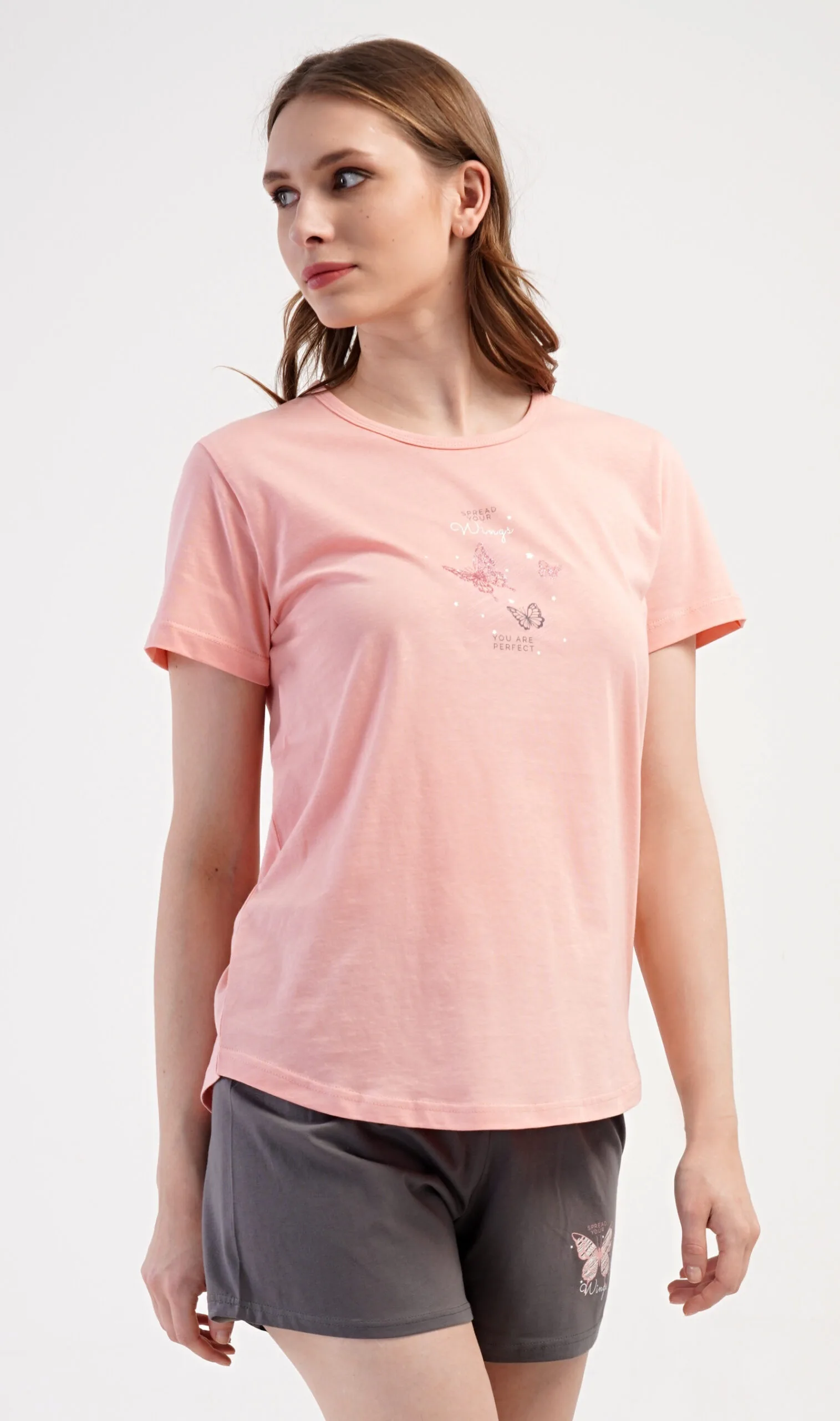 Dámské pyžamo šortky Vienetta Secret Motýlci