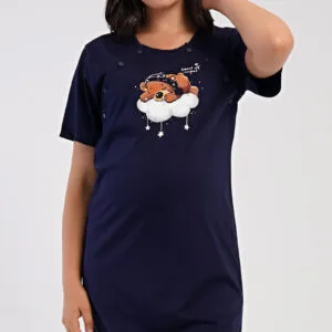 Dámská noční košile mateřská Vienetta Secret Méďa na obláčku