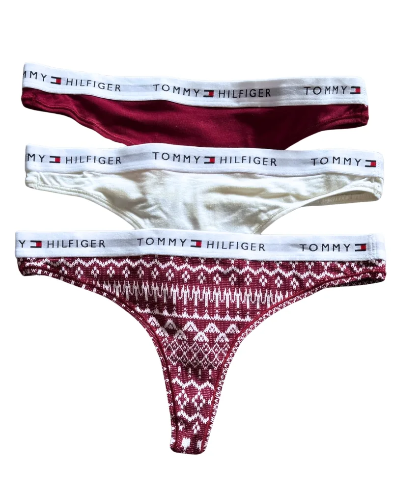 Dámská tanga Tommy Hilfiger UW06134 VÁNOCE 3 ks