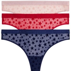 Dámská tanga Tommy Hilfiger UW06135 3 ks VÁNOCE